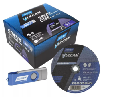 TARCZA FLEX 41 230x1,9x22,2 A 46 S VULCAN 50szt  NORTON